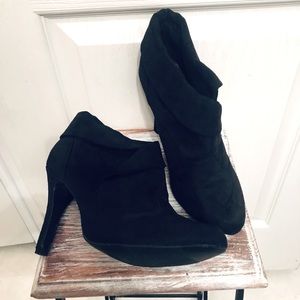 Black suede booties